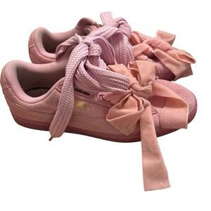 Puma Suede Classic Pink Womens Size 8 M Sneakers Casual Shoes Bow Coquette a19
